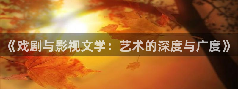 战地影院姐姐的朋友：《戏剧与影视文学：艺术的深度与广度》